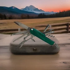 Green 3” Multi Tool With 13 Tools - Survival Knife Set - Stainless Steel