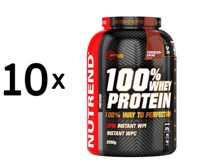 10 x Nutrend 100% Whey Protein, Chocolate Cocoa - 2250g (38,22 EUR/kg)
