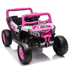 12V Kids Ride On Rally UTV Car Spring Suspension Parents Control LED Light Music