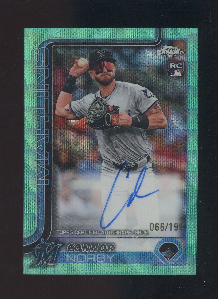 2025 Topps Chrome Aqua Wave Connor Norby RC Rookie AUTO 66/199