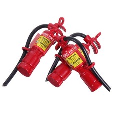 3 Pcs Mini Fire Extinguisher Models Small House Decoration Metal Pendant