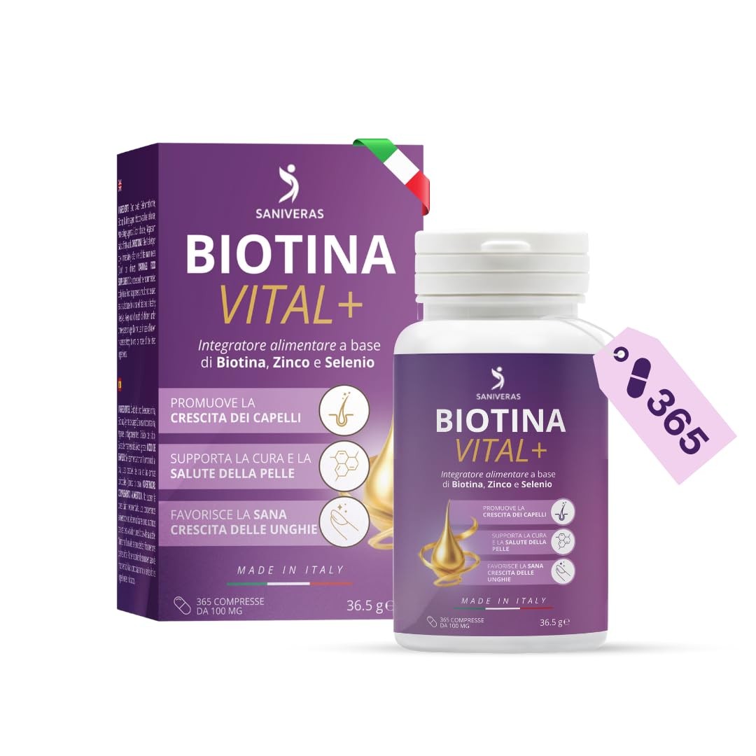 SANIVERAS Biotina Capelli: Vitamine Anticaduta e Forza Estrema
