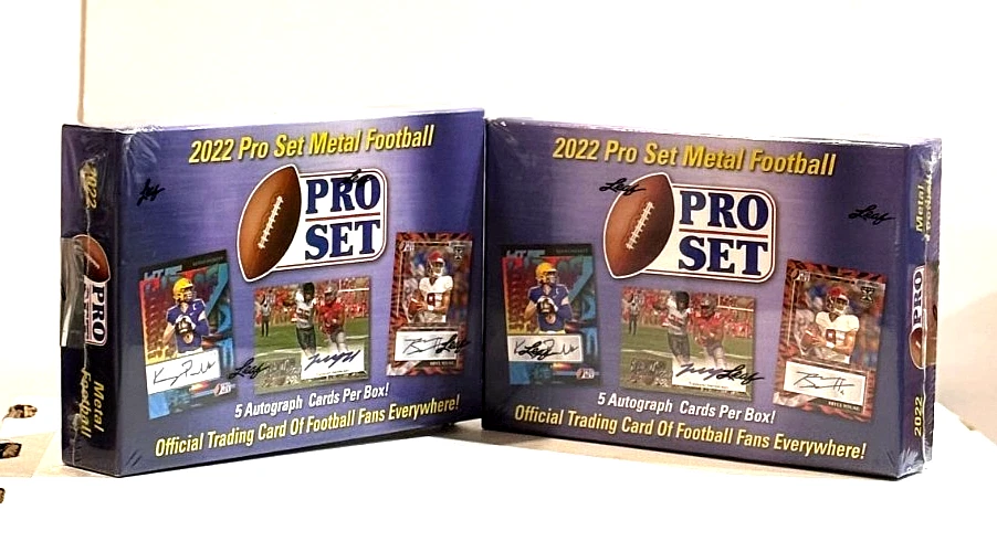 2022 Pro Set Metal Football 5 Autos Factory Sealed Hobby Box Lot of 2 - Image 2 of 4