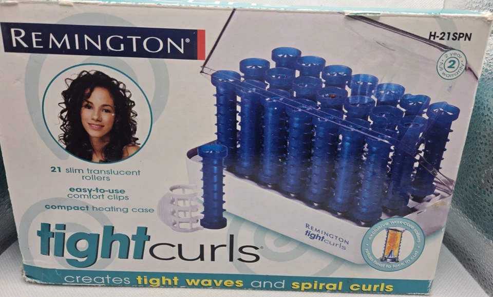 Vintage Remington Tight Curls 21 Slim Wax Core Hot Rollers H-21SPN Box Perfect - Image 2 of 4