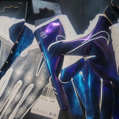 Nike Vapor Jet 8.0Football Gloves Purple Iridescent Men Medium, XL