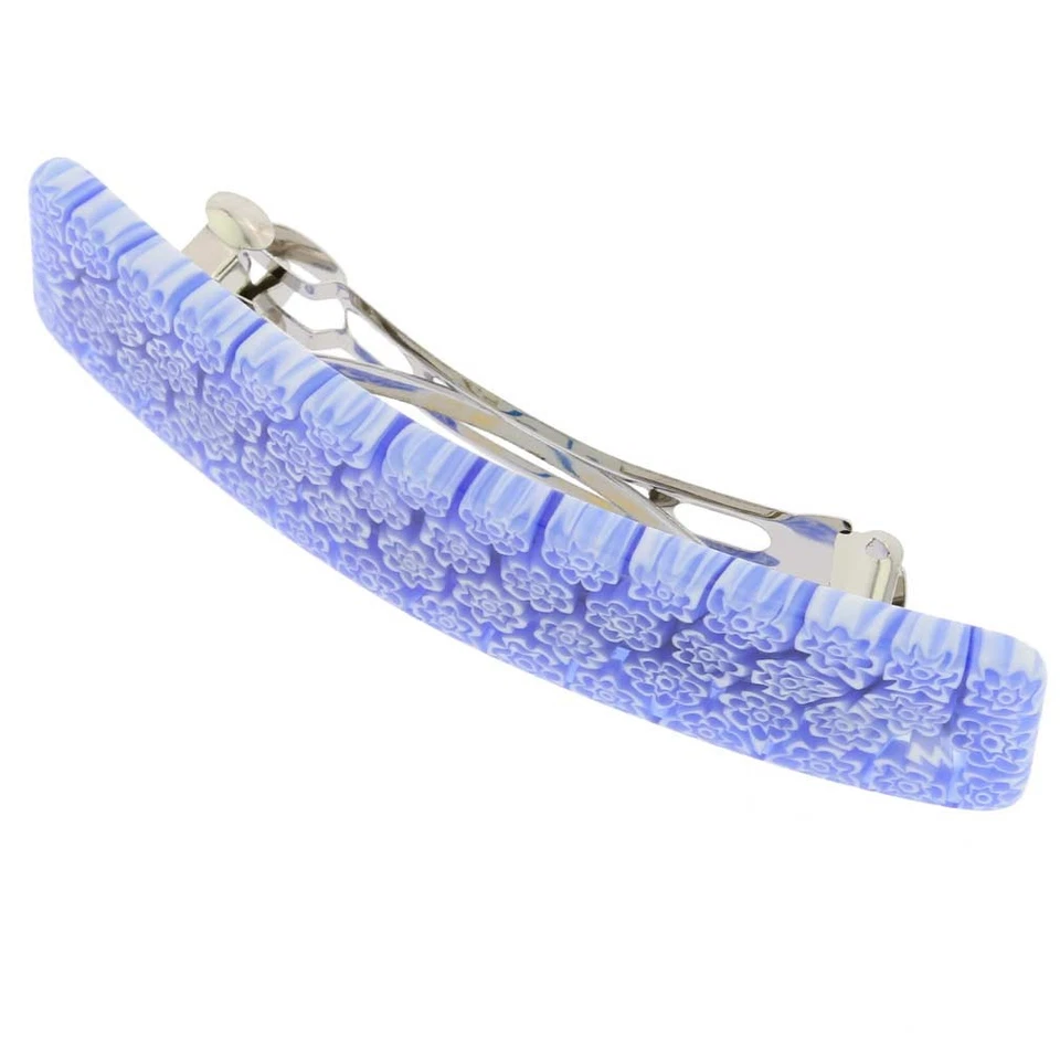 Clip de pelo GlassOfVenice de cristal de Murano Millefiori - azul tierno Foto 2 de 4