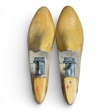 Vintage D. Mackay Shoe Trees Wood Hinged Toe Adjustable USA Pair