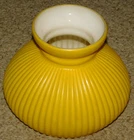 Vintage Ribbed Milk Glass Student Lamp Shade Hurricane YELLOW