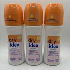 Dry Idea Unscented Antiperspirant Deodorant Roll On 3.25oz 3Pack 