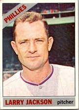 966 Topps Larry Jackson, Pitcher, Philadelphia Phillies # 595(B) (High #)