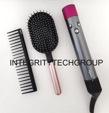 Genuine Dyson Hair Dryer Airwrap Multi Styler Nickel/Fuchsia Wand + brushes USED
