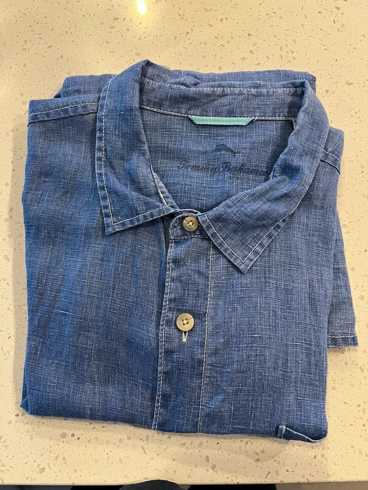 Tommy Bahama Men's 3XLT Linen Chambray Shirt NWOT Never Worn Too Big For Me - Image 2 of 4