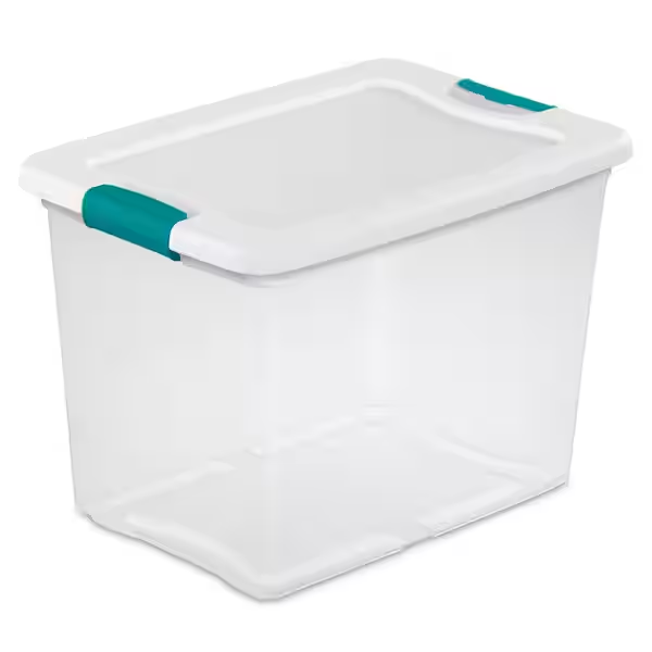Sterilite 25 Qt Plastic Clear Stackable Latching Storage Box Container