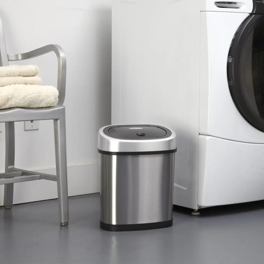 NINESTARS Stainless Steel Motion Sensor Trash Can Combo, 13.2 Gal. & 3 Gal. CB-D