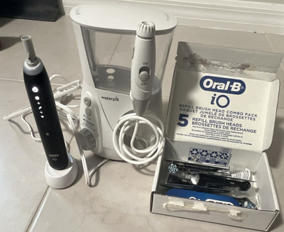 Waterpik Aquarius+ Oral-B iO5 Rechargeable Electric Toothbrush w/ Charger .