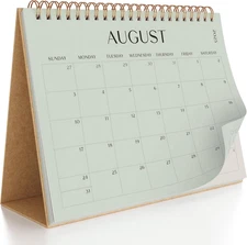 Aesthetic Desk Calendar 2025-2026 Small Flip Desktop Calendar Organizer 6x8