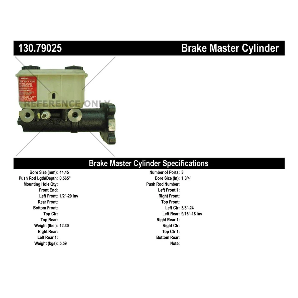 Centric Parts 130.79025 Brake Master Cylinder For Select 84-99 Ford Models - Image 2 of 4