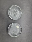 Vintage BLENKO clear Glass Round PAPERWEIGHT Lot Of 2 1970's Heavy Mcm A42