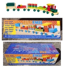 Trenino in legno Emil locomotiva con vagoni treno cm 75 di lunghezza Legler 1128