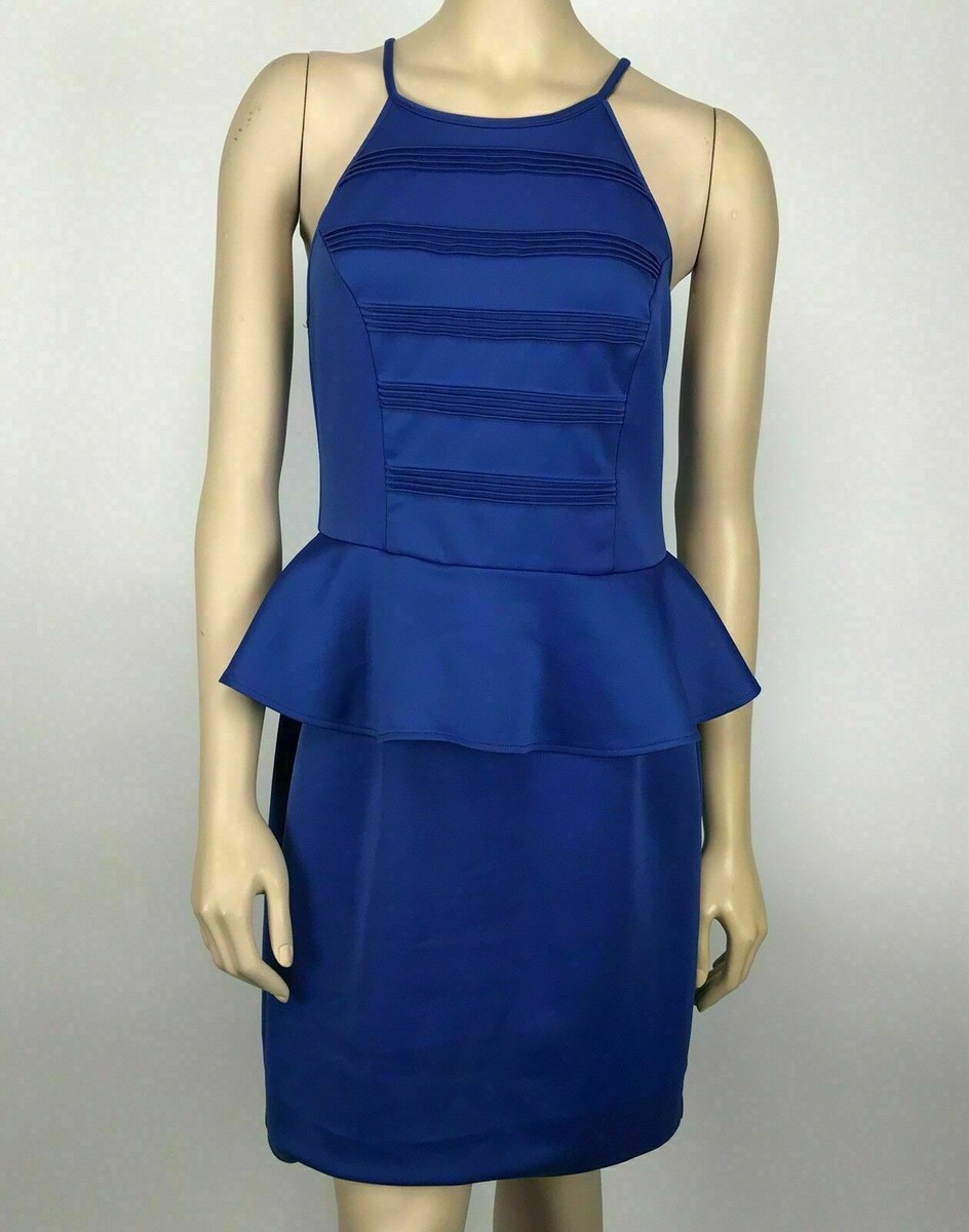 open lace back dress Azure Bloom Peplum Dress – Mirosa Clothing main image 1