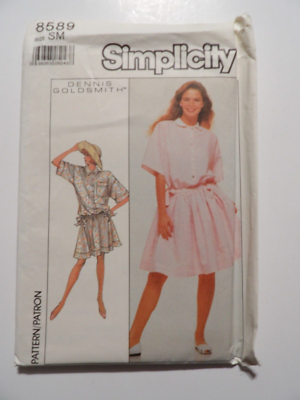 SIMPLICITY 8589 MISSES EASY LOOSE FITTING DRESS PATTERN SIZE Small (10-12)  | eBay