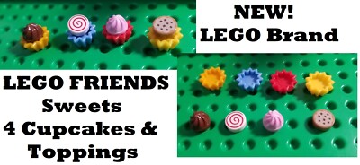 LEGO Minifigure Cupcakes Set of 8 Cookies Frosting Strawberry Chocolate Swirl