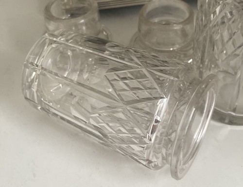 Christofle Menage antik Jugendstil Silberauflage Kristallglas geschliffen - Bild 9 von 20