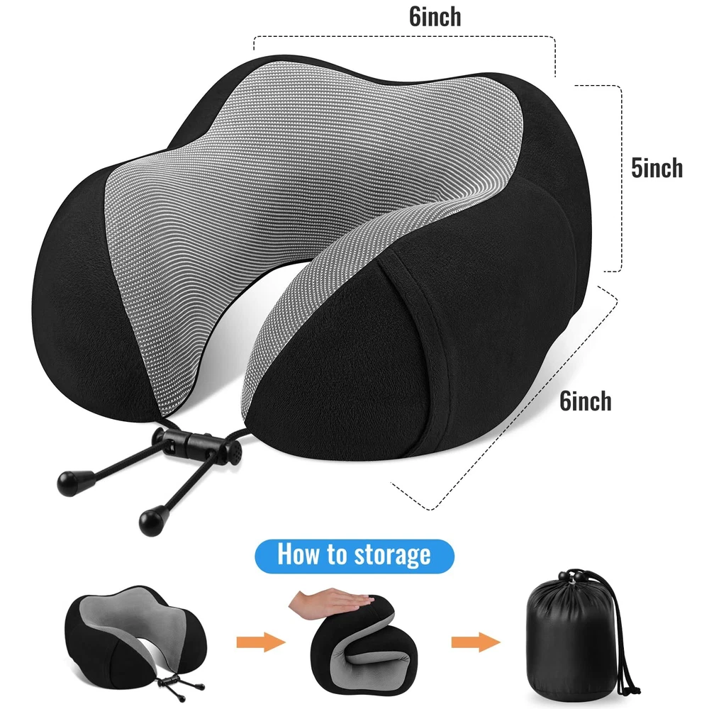 Travel Pillow Premium Memory Foam, Comfortable & Supportive Neck Pillow, Slee...