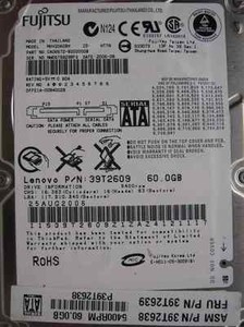 60GB Fujitsu MHV2060BH | CA06672-B202000B | 25AUG2006 | Notebook hard disk