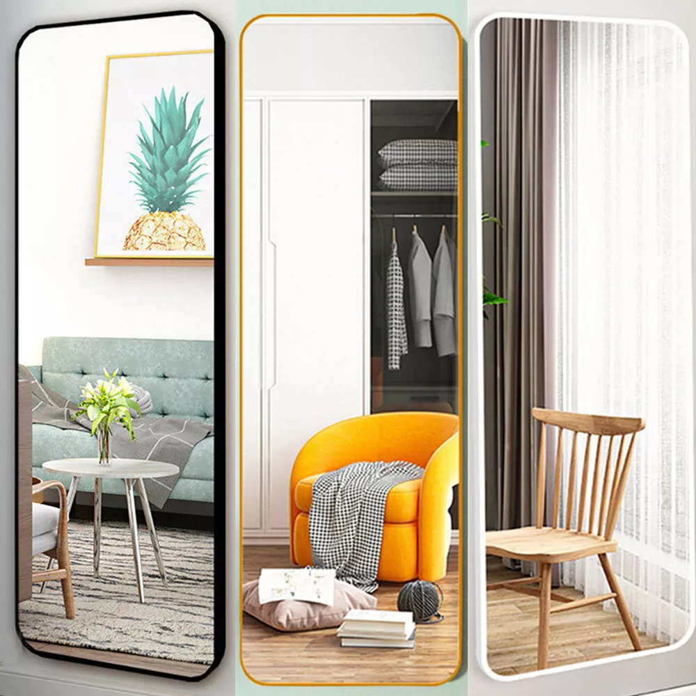 Long Mirror Full Length Metal Framed Dressing Mirrors Wall Mounted
