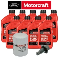 Motorcraft 5W-20 Oil Change Kit W/ New Drain Plug For 2011+ Ford F-150 5.0L