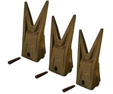 3 - Hensley Style Parabolic Tiger Rock Teeth w/ Roll Pins - 310 series - X310WT