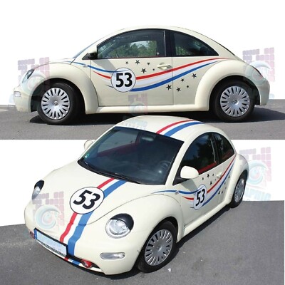 Herbie 53 New Beetle Racing Le Mans Coccinelle Sticker Kit Deco Choupette Red Lg C2x40165535