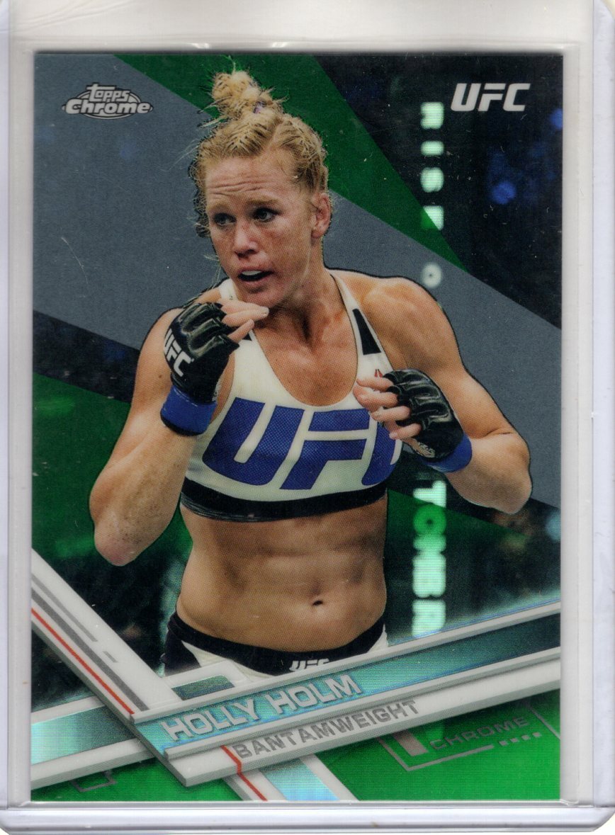 2017 Topps UFC Chrome HOLLY HOLM #95 GREEN REFRACTOR 32/99 Rare SSP