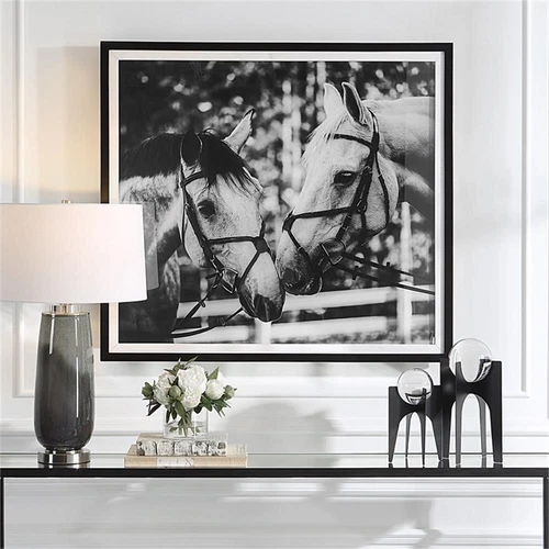 Uttermost Apple Of My Eye Wood and Linen Framed Print in Black/White - Picture 1 of 9