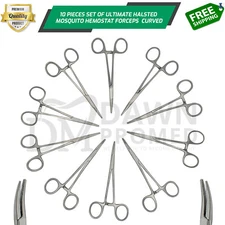 10 Pcs Mosquito Hemostat Locking Forceps 5.5" Curved Surgical Dental Instruments