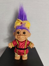 Vtg My Lucky Troll Around the World From India Turban Doll w/ Purple Hair