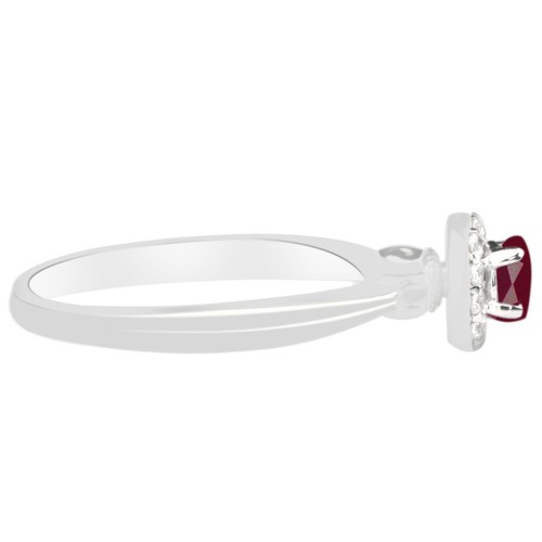 1.45Ct Round Shape Natural Burmese Red Ruby Women's Ring In 925 Sterling Silver - Picture 4 of 4