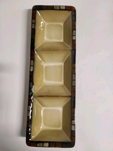 MINT NEW With Tags Pfaltzgraff Calico Windowpane Stoneware Serving Bread Tray - Picture 23 of 23