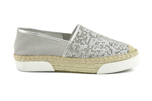 Cafè noir EM908 Zapatos Mujer Alpargatas de Ante Y Paja De con Plata | eBay