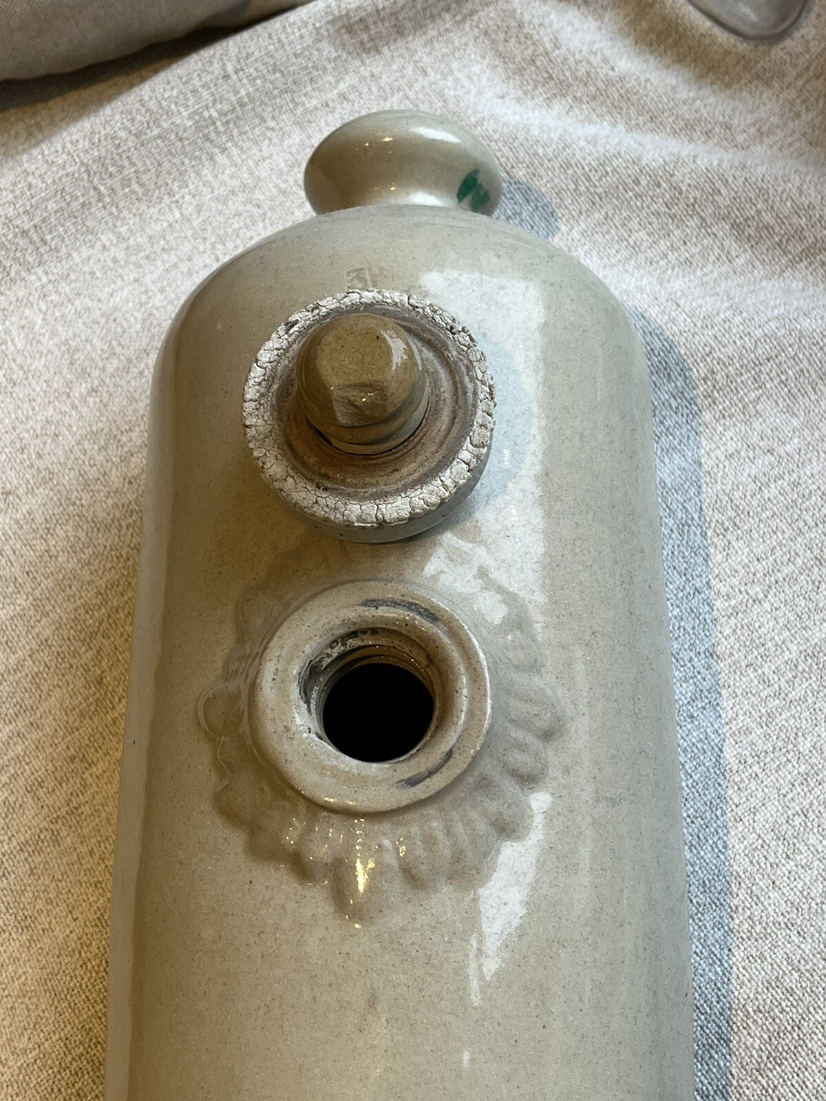 Vintage stoneware ceramic hot water bottle with stopper. eBay