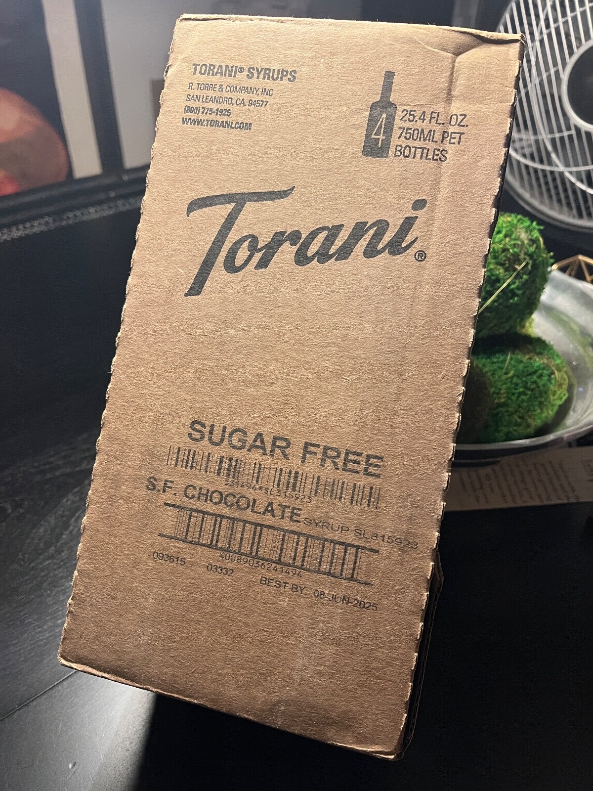 Torani Sugar Free Syrup Chocolate 750ml 4pack BRAND NEW IN BOX SEALED free ship!
