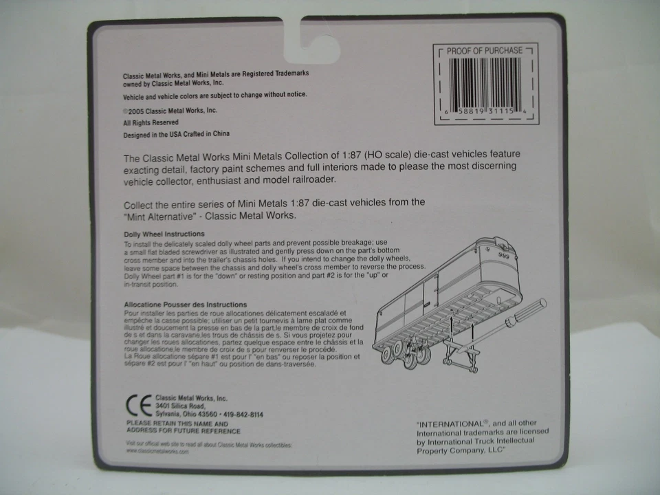 Mini Metals HO Model 31115: IH R-190 Tractor w/ 32’ Aerovan Trailer, ICX - Image 2 of 4