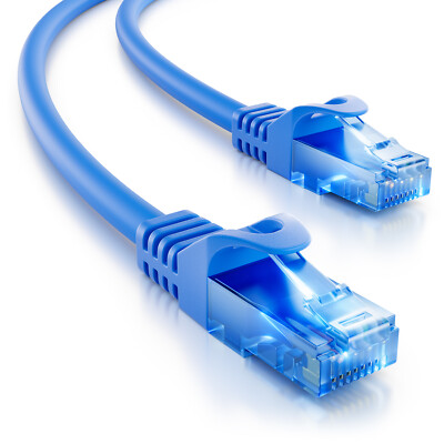 deleyCON 7,5m CAT6 Patchkabel Netzwerkkabel RJ45 Ethernet LAN DSL CAT Kabel blau