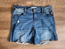 Womens 18W Vintage Violet Distressed Jean Shorts