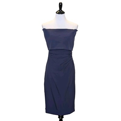 vince camuto off the shoulder sheath dress Vince Camuto Off-The-Shoulder Sheath Dress Navy Blue Ruched Size 6