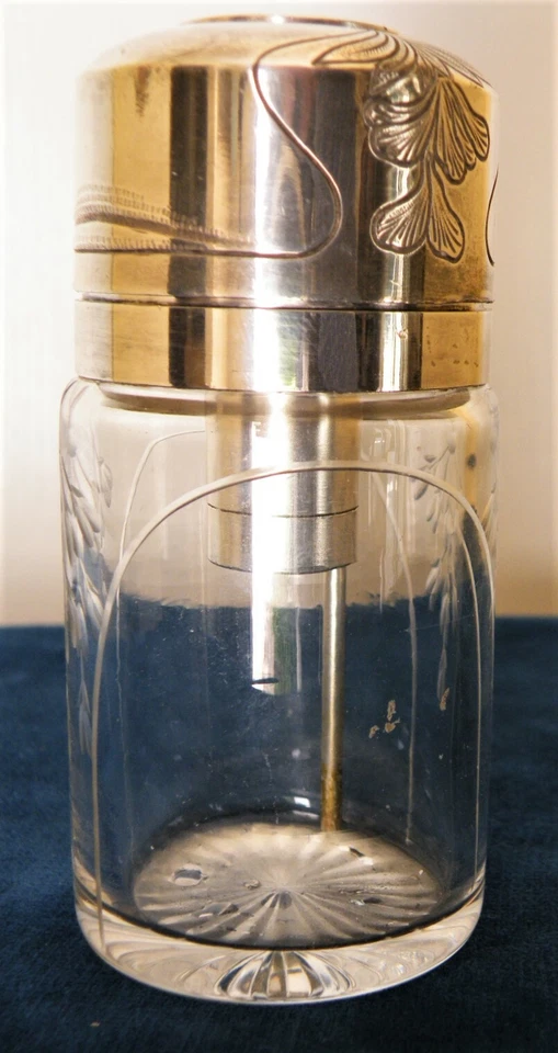 Vaporisateur à pompe argent et cristal gravé, fin XIXé, signé K Frères (3) - Photo 4/4