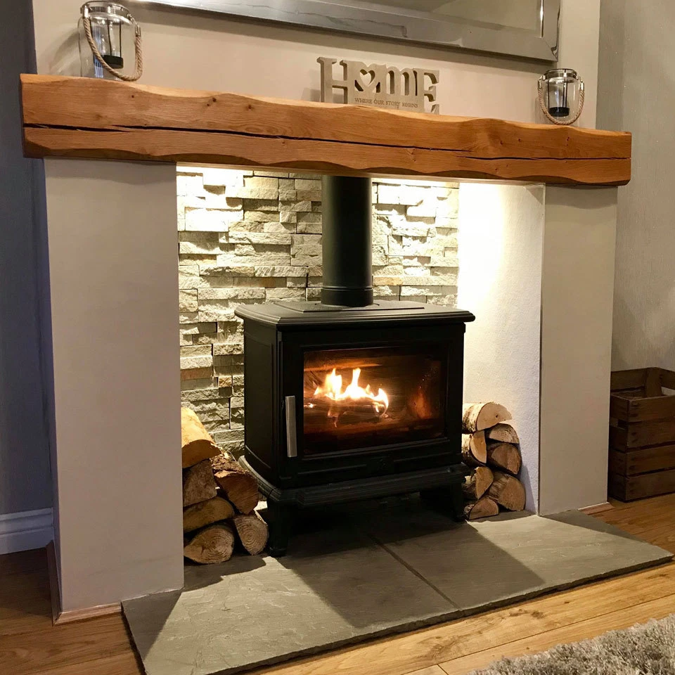 Solid Oak Beam Fireplace Mantle - Lintel Floating Shelf Mantelpiece Timber  | eBay