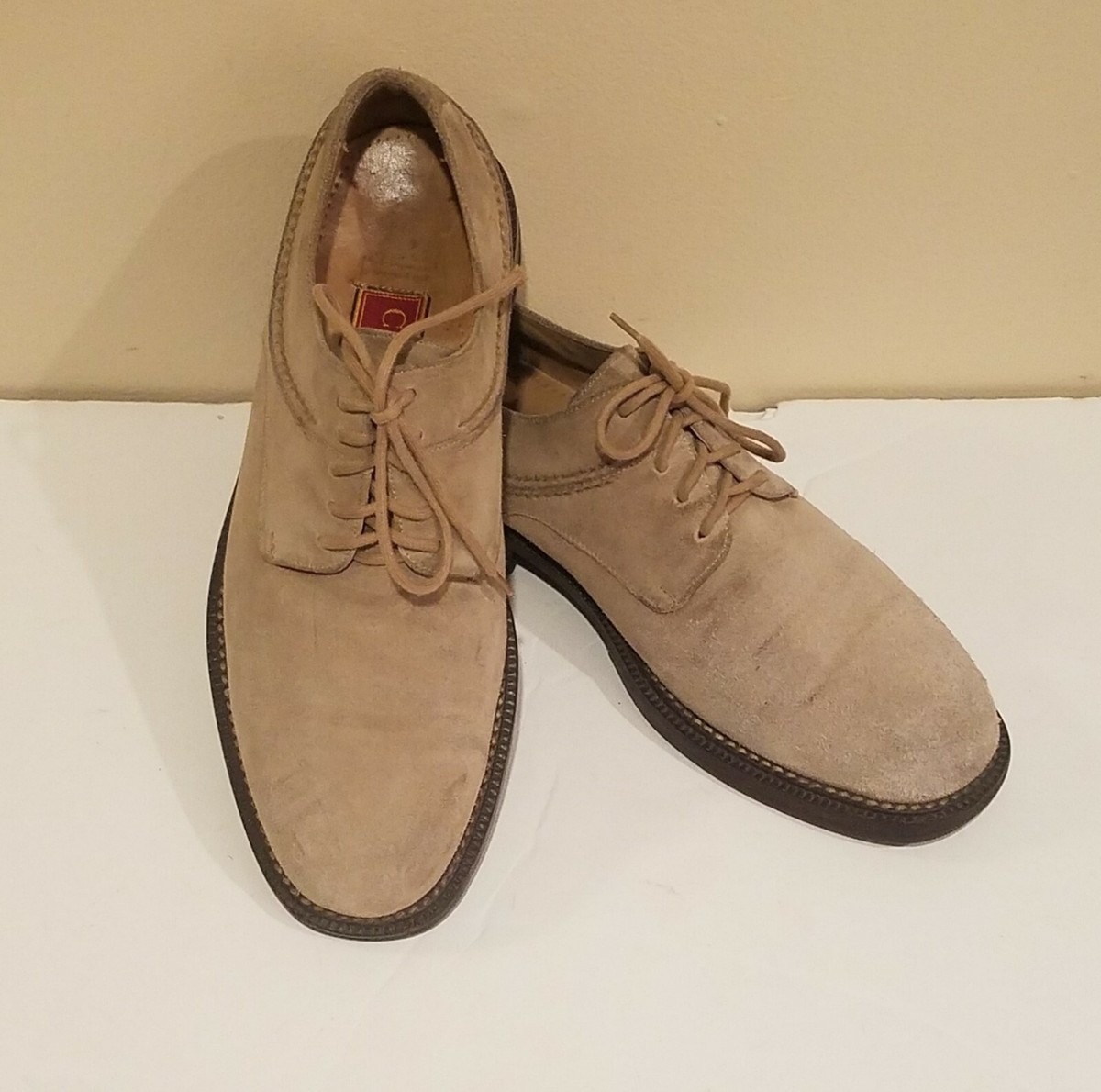 Cole Haan Country Rockwell Beige Tan Suede Lace-up Derby  display picture 2