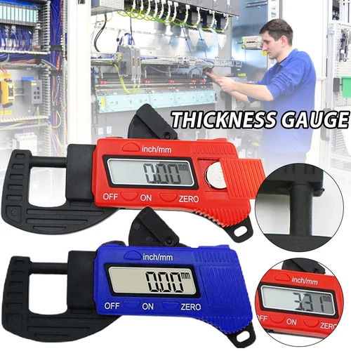 0-12.7mm Portable Electronic LCD Digital Thickness Gauge Meter Micrometer Tester